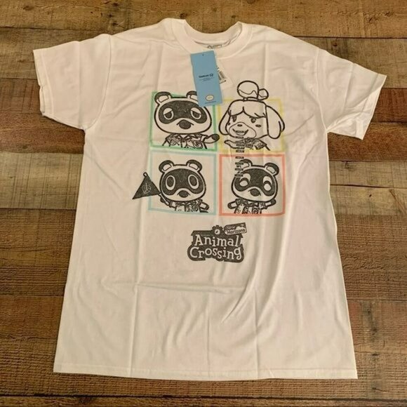 Animal crossing new horizons Nintendo mens friends short sleeve tee white - M - Picture 1 of 7